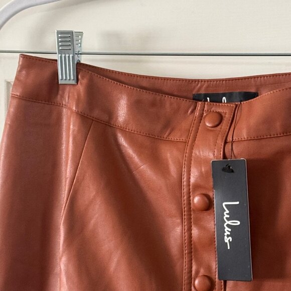 New Lulus Most Fab Clay Vegan Leather Mini Skirt Size S Small - Picture 5 of 16